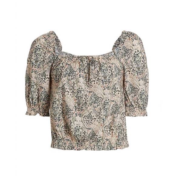 NEW PAIGE elisa top in ecru multi - Picture 4 of 4